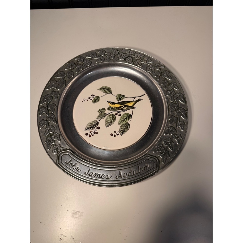 Wilton Armetale John James Audubon Bird Plate Ivy Rim Pewter 10.75 Inch USA